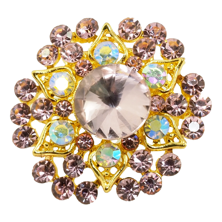 Брошь Цветочек с фиолетовыми стразами фото №10