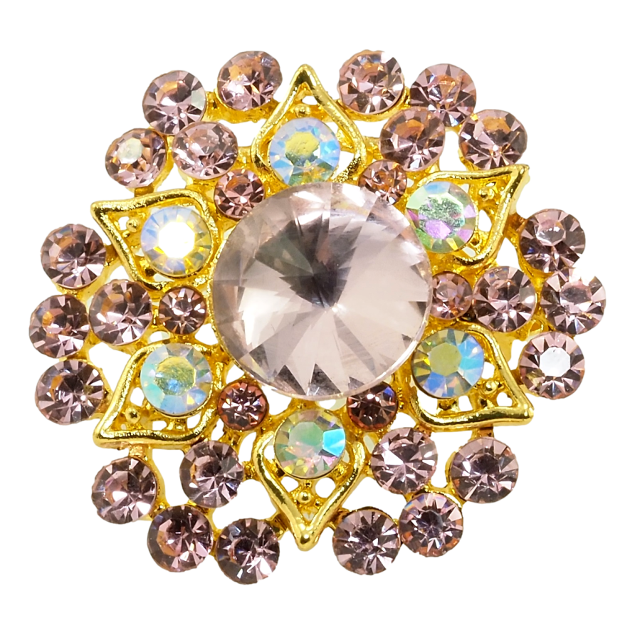 Брошь Цветочек с фиолетовыми стразами фото №1