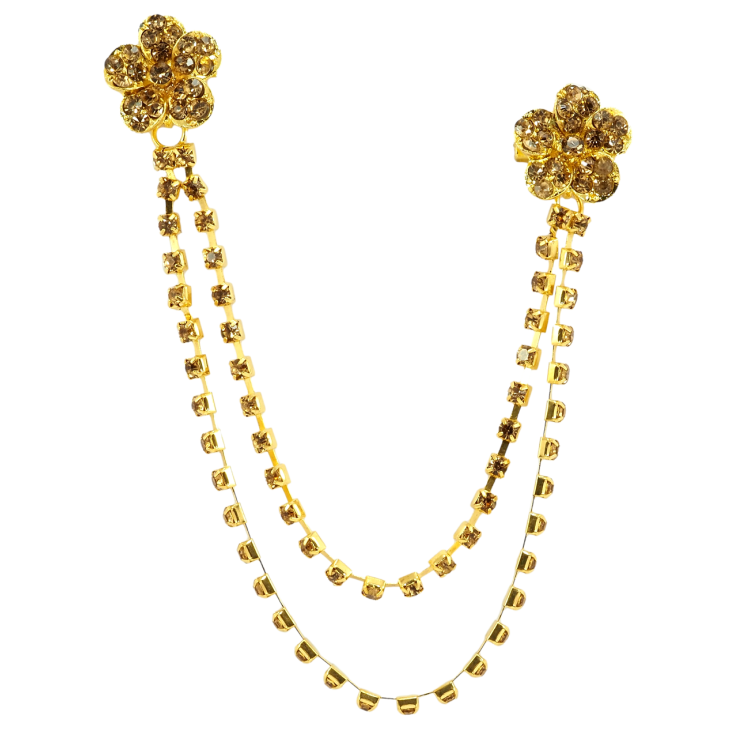 Брошка Дві квітки з ланцюжками фото №14 Брошка Дві квітки з ланцюжками фото №14