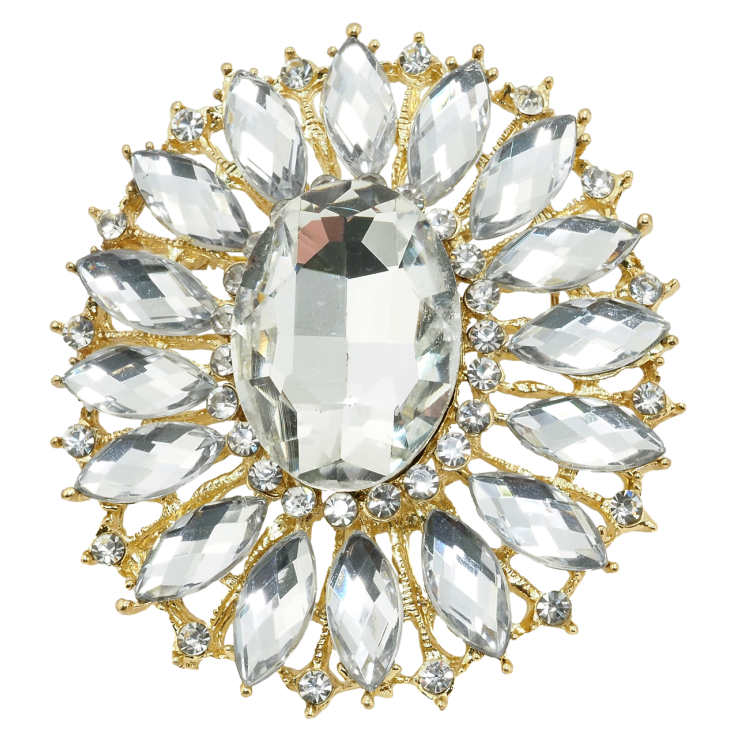 Брошь Цветок со стразами фото №16