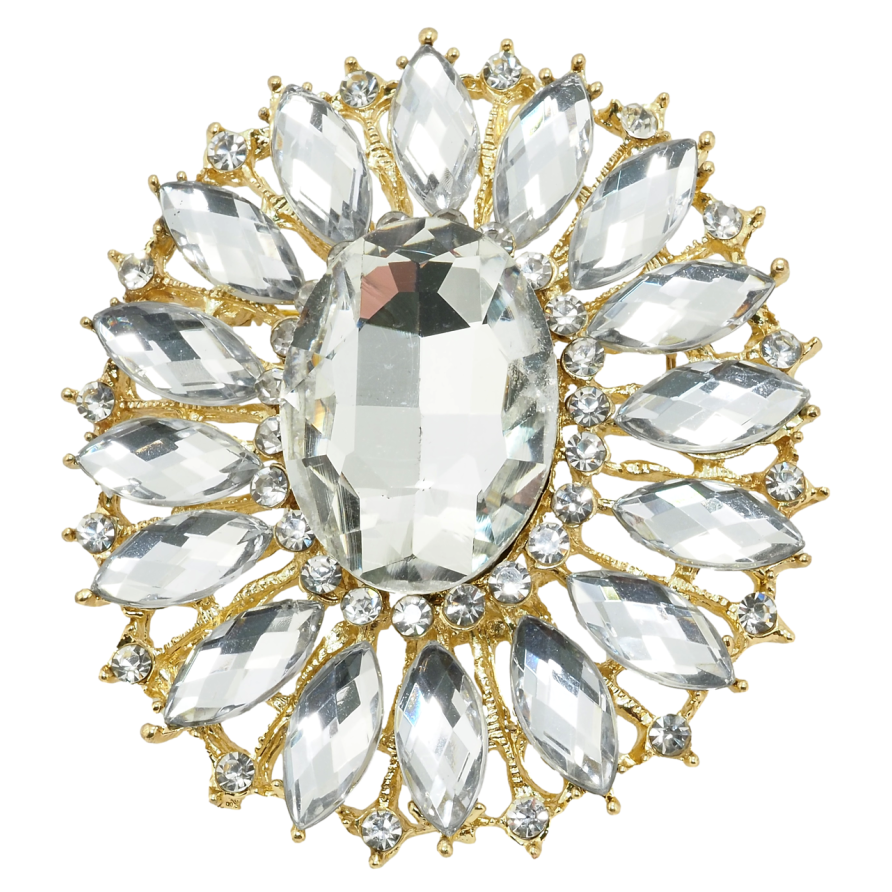 Брошь Цветок со стразами фото №1