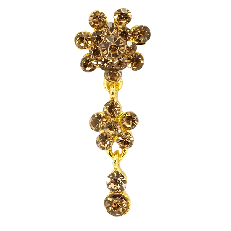 Брошь Кристальные коричневые цветочки фото №1