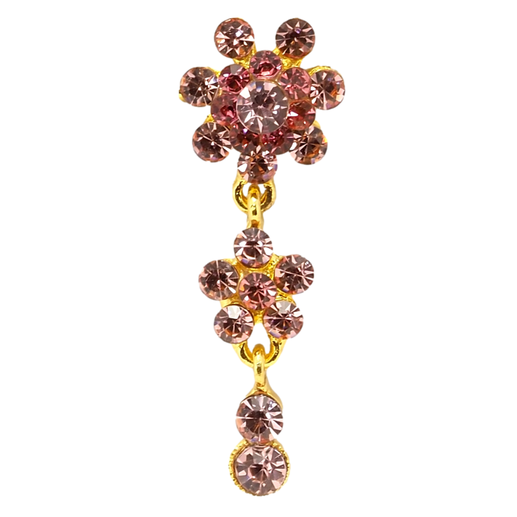 Брошь Кристальные розовые цветочки фото №15