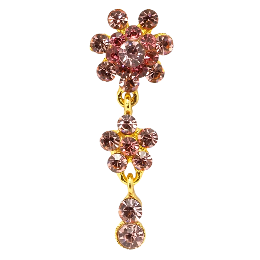 Брошь Кристальные розовые цветочки фото №1