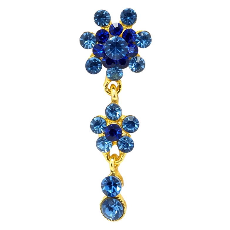 Брошка Кристальні сині квіточки фото №1