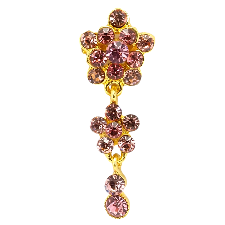 Брошь Кристальные розовые цветочки фото №10