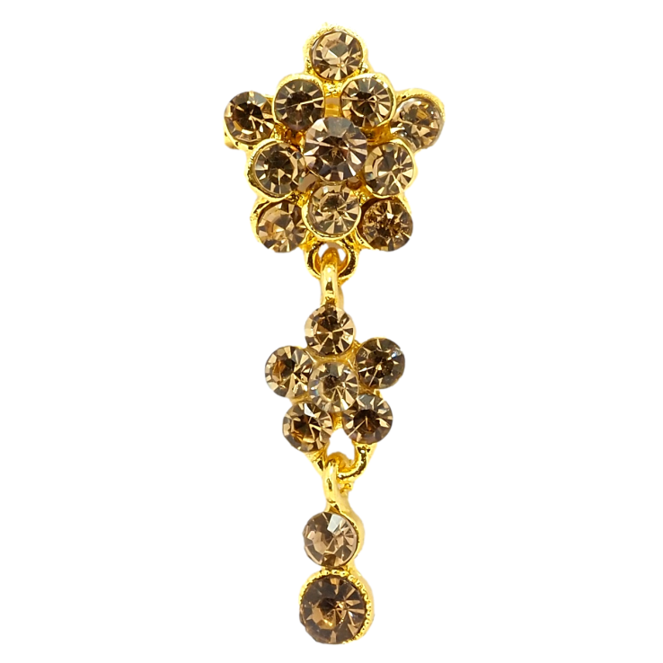 Брошь Кристальные коричневые цветочки фото №3