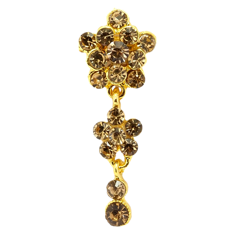 Брошь Кристальные коричневые цветочки фото №3