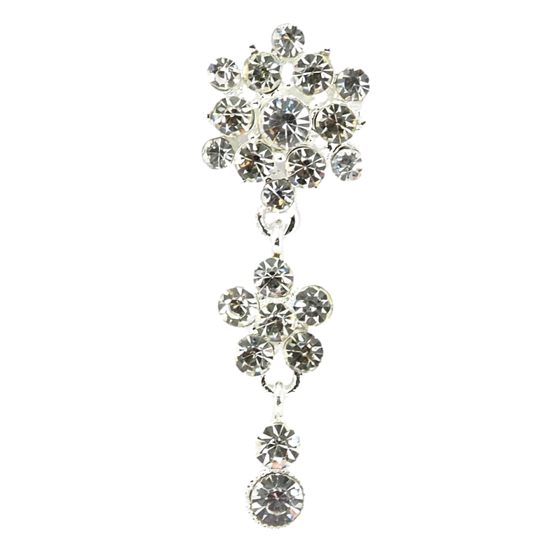 Брошь Кристальные белые цветочки фото №1