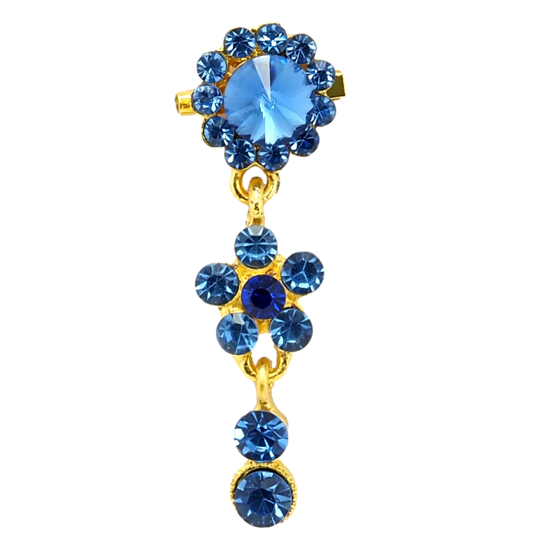 Брошка Кристальні сині квіточки фото №4