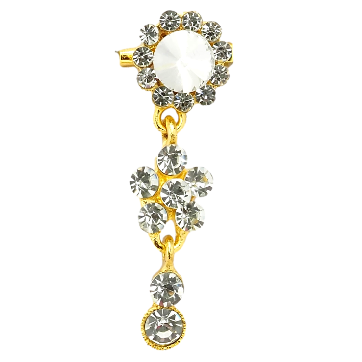 Брошь Кристальные белые цветочки фото №7