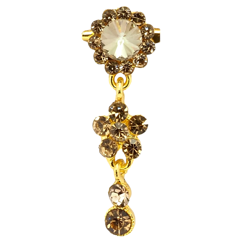 Брошь Кристальные коричневые цветочки фото №1