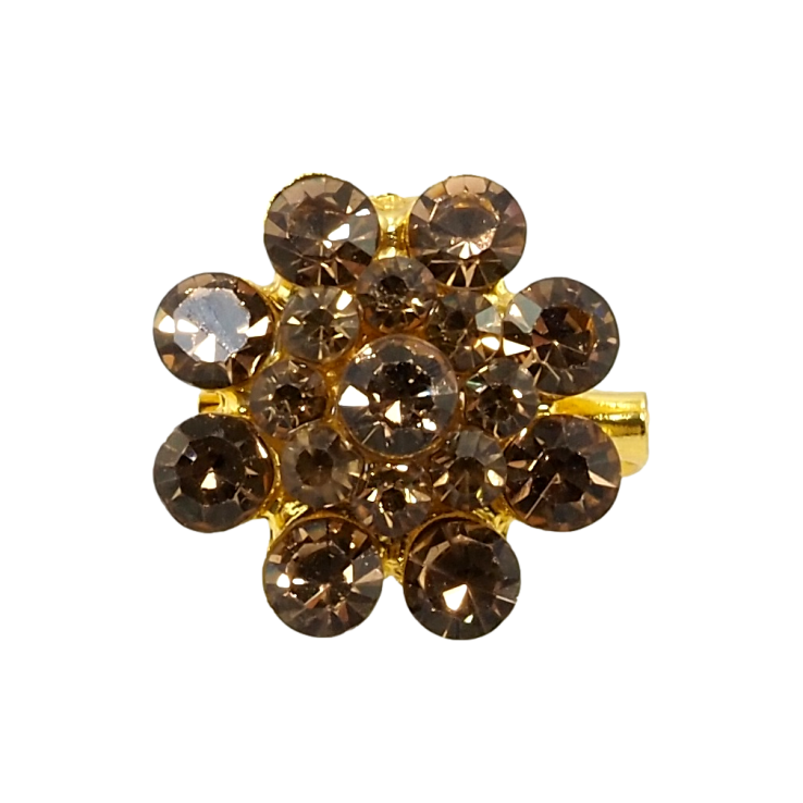 Брошка Квітка з коричневих страз фото №10