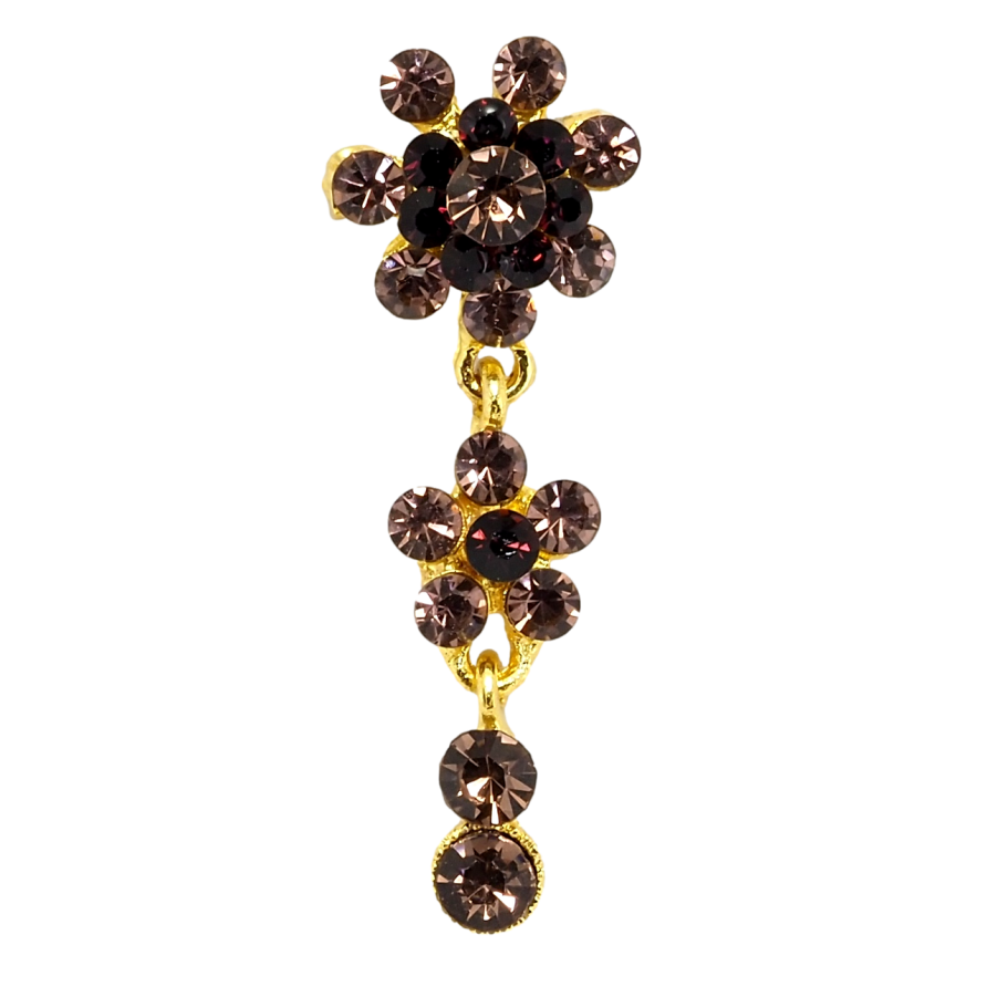 Брошка Квіткова підвіска з бордових страз фото №1