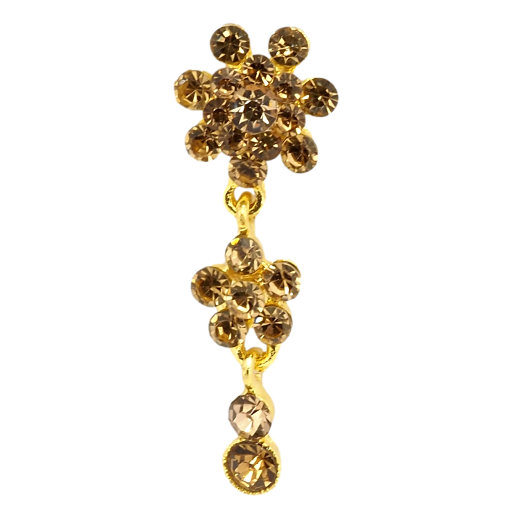 Брошка Квіткова підвіска з коричневих страз фото №22