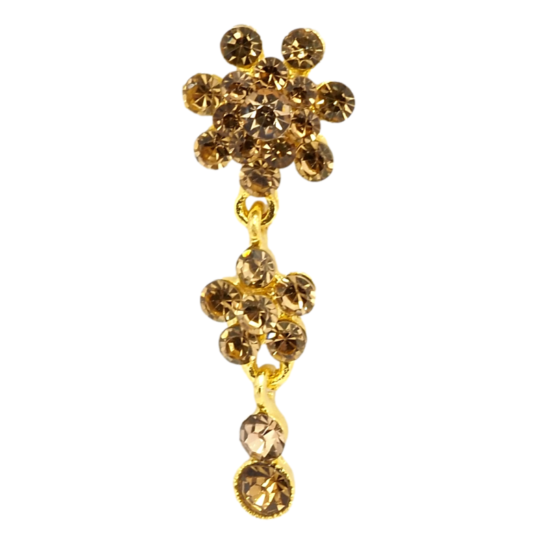 Брошка Квіткова підвіска з коричневих страз фото №1