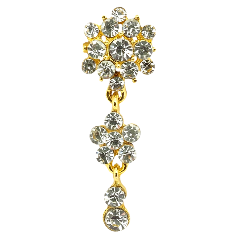 Брошка Квіткова підвіска зі страз фото №2