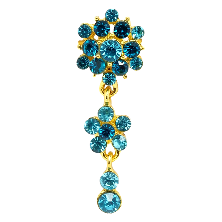 Брошка Квіткова підвіска з бірюзових страз фото №19