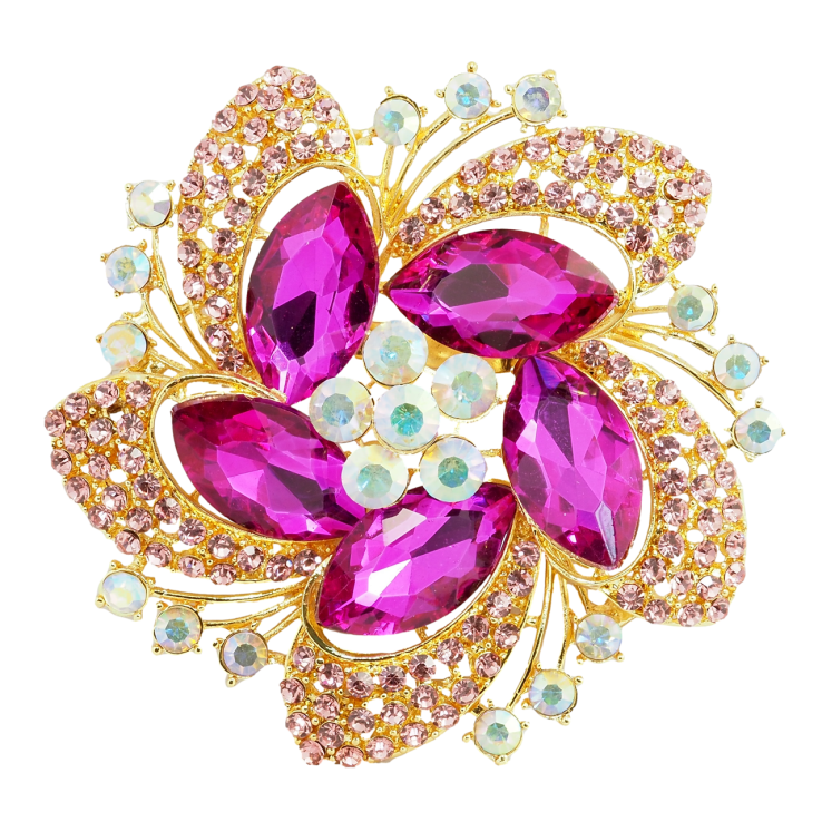 Брошь Большой розовый цветок фото №5