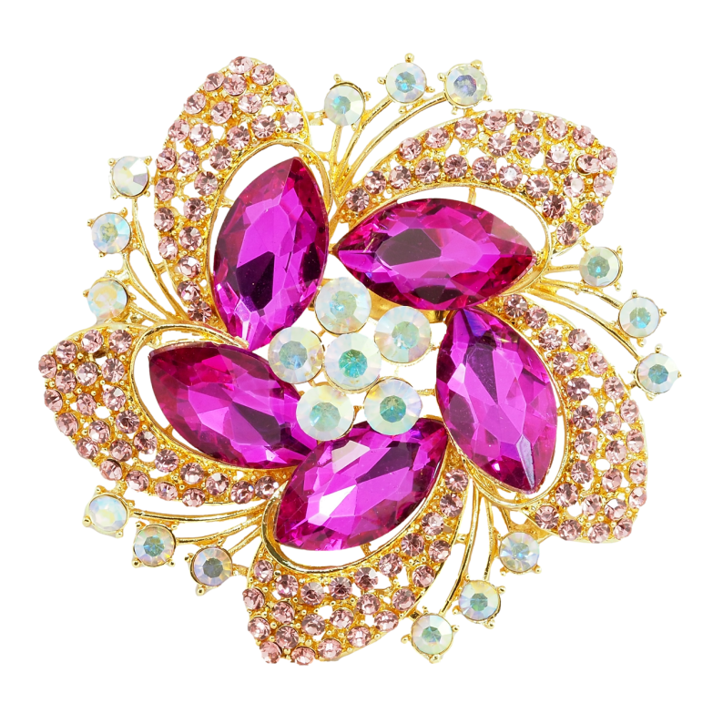 Брошь Большой розовый цветок фото №4