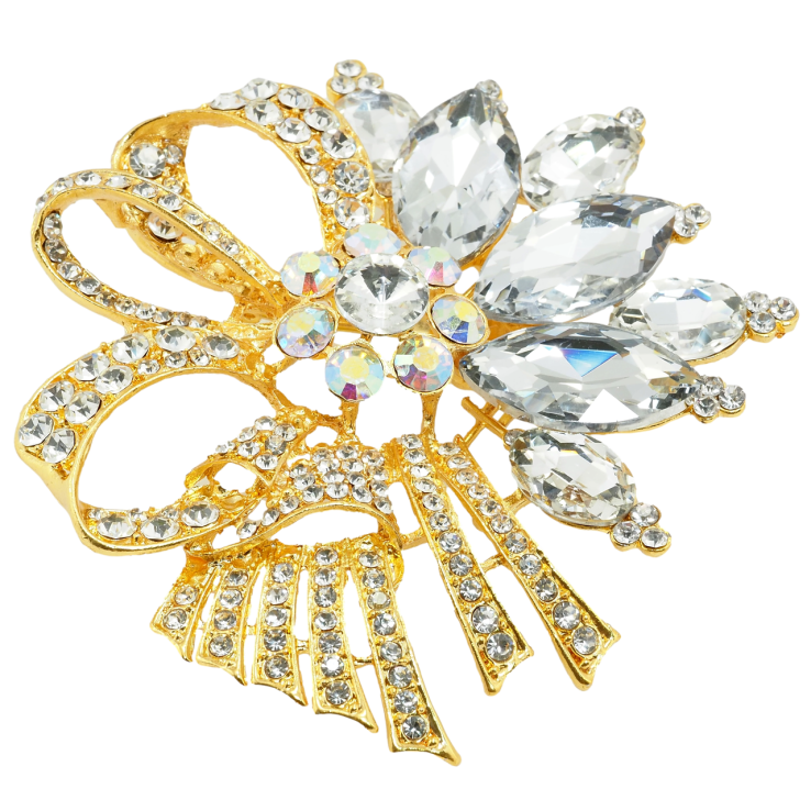 Брошь Большой букет со стразами фото №6