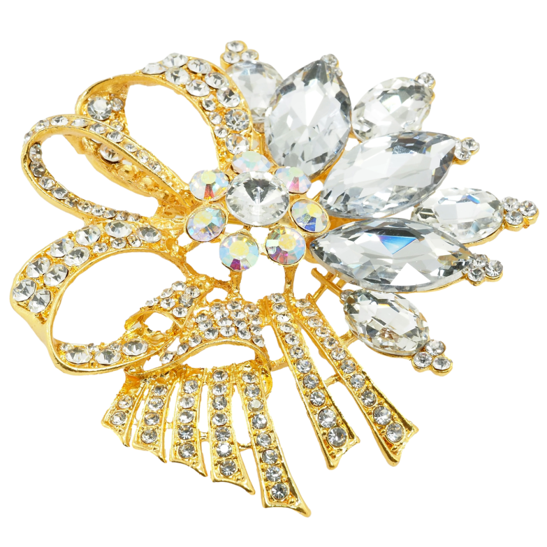 Брошь Большой букет со стразами фото №1