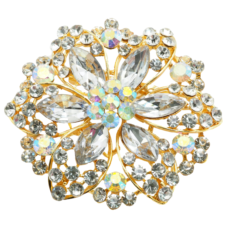 Брошка Квітка зі стразами фото №1