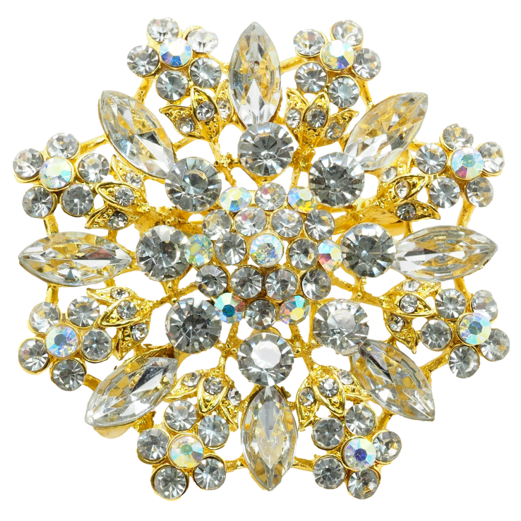 Брошка Квітка зі стразами фото №16