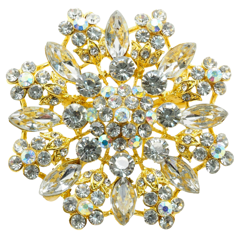 Брошка Квітка зі стразами фото №3