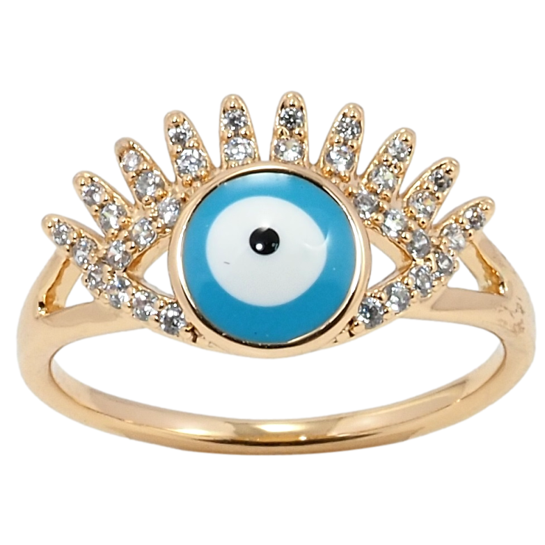 Кольцо Xuping Позолота 18K Оберег Глаз Фатимы фото №1 Кольцо Xuping Позолота 18K Оберег Глаз Фатимы фото №1