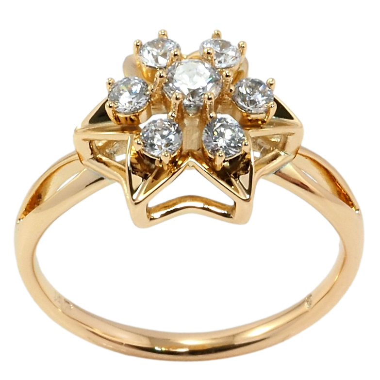 Кольцо Xuping Позолота 18K Цветок с цирконием фото №1 Кольцо Xuping Позолота 18K Цветок с цирконием фото №1