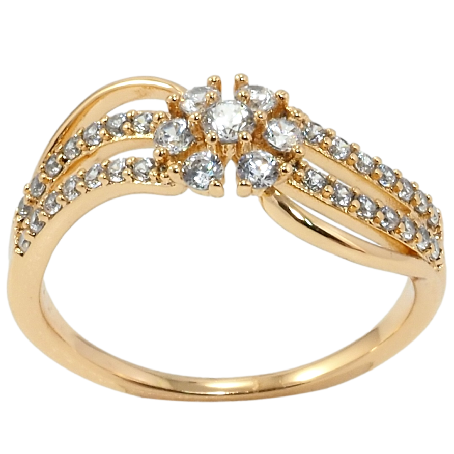 Каблучка Xuping Позолота 18K Кристальна квітка фото №1