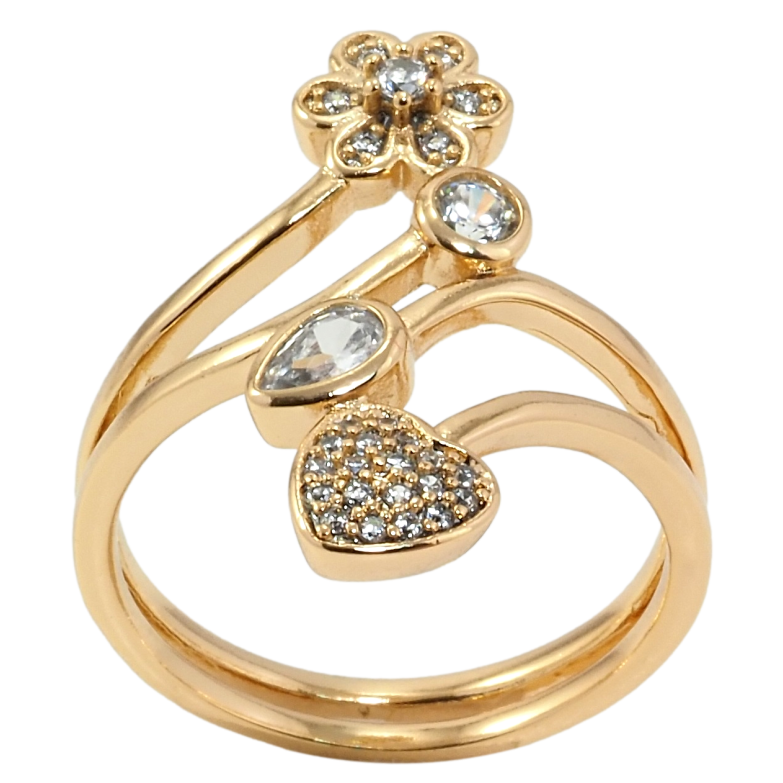 Каблучка Xuping Позолота 18K Квітковий орнамент фото №8 Каблучка Xuping Позолота 18K Квітковий орнамент фото №8