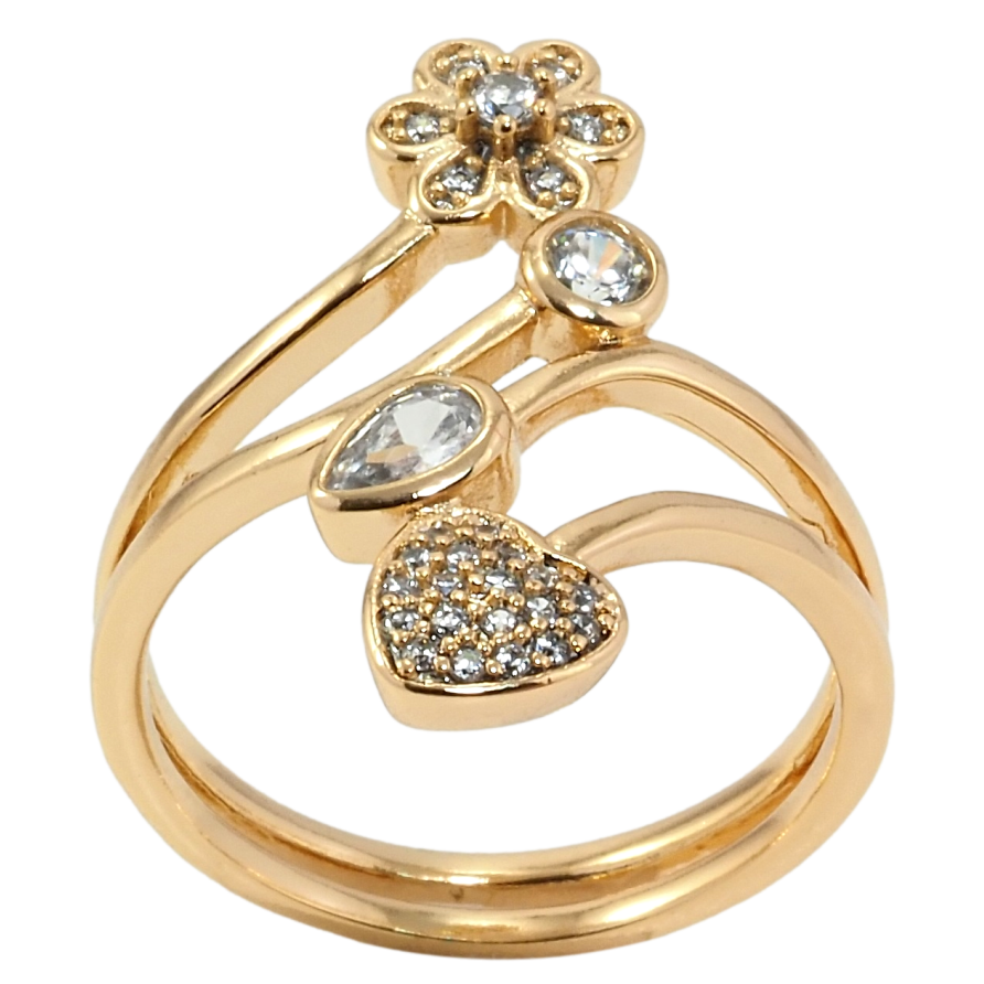 Каблучка Xuping Позолота 18K Квітковий орнамент фото №1