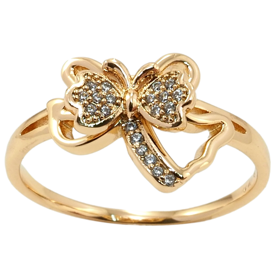 Каблучка Xuping Позолота 18K Метелик з цирконієм фото №1