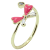 Кольцо Xuping Позолота 14K Бант с розовой эмалью и цирконием фото №2