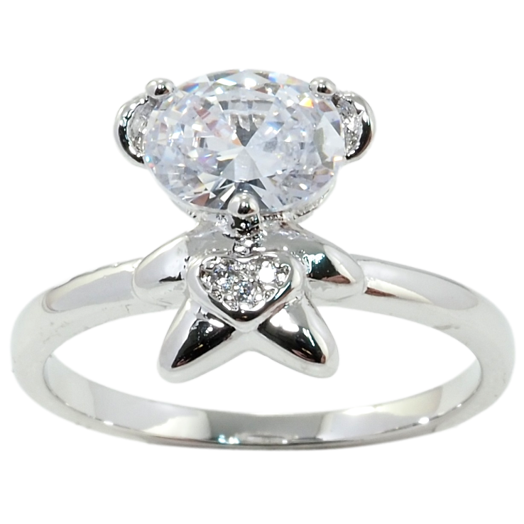 Каблучка Xuping Родій Ведмедик з фіанітом фото №10 Каблучка Xuping Родій Ведмедик з фіанітом фото №10