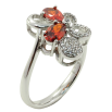 Каблучка Xuping Родій Квітка з червоними фіанітами та цирконієм фото №2 Каблучка Xuping Родій Квітка з червоними фіанітами та цирконієм фото №2