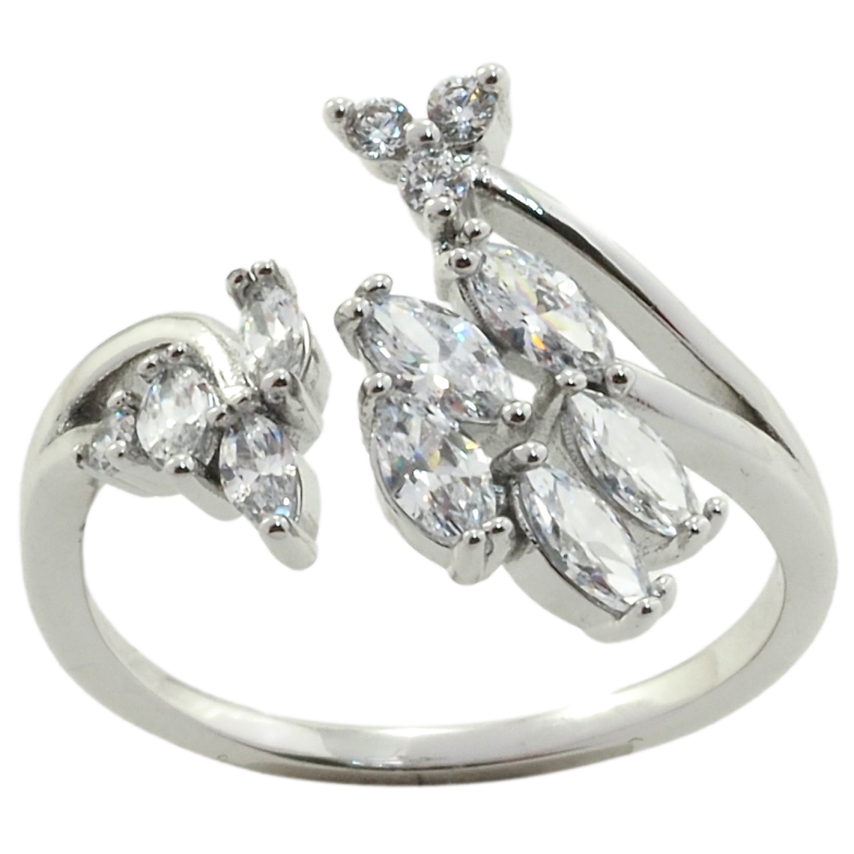 Кольцо Xuping Родий Орнамент из фианитов фото №1