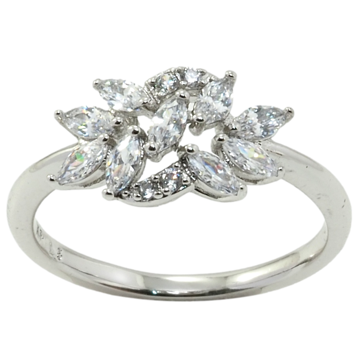 Каблучка Xuping Родій Розсип кристалів фото №3 Каблучка Xuping Родій Розсип кристалів фото №3