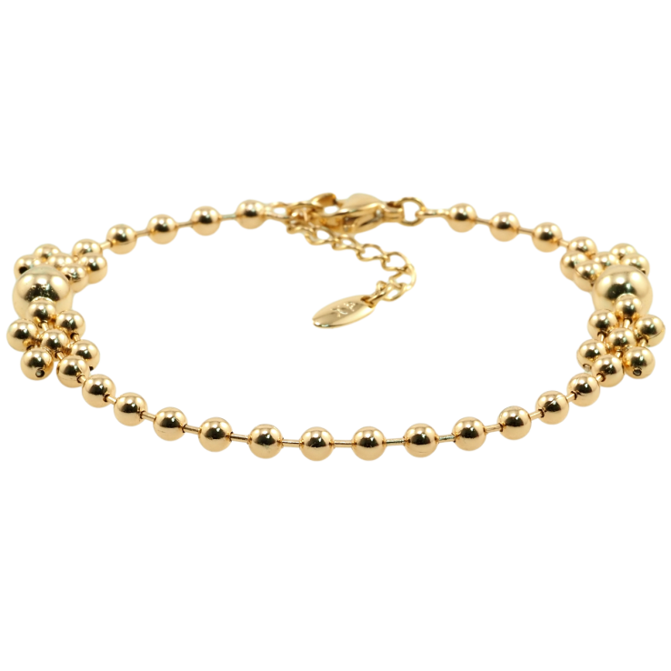 Браслет Xuping Позолота 18K Цепочка Перлина с цветочками длина с доп.цепочкой 17.5-20см х 3мм фото №14