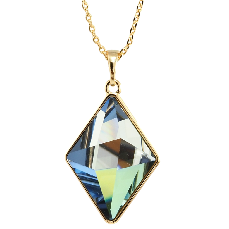 Кулон Xuping колір 18K з кр-ми Swarovski на ланцюжку Кристал Royal Blue, 19х25мм довжина 39-45см х 1мм фото №1