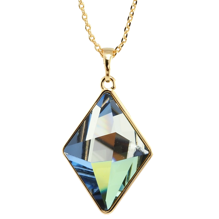 Кулон Xuping колір 18K з кр-ми Swarovski на ланцюжку Кристал Royal Blue, 19х25мм довжина 39-45см х 1мм фото №1