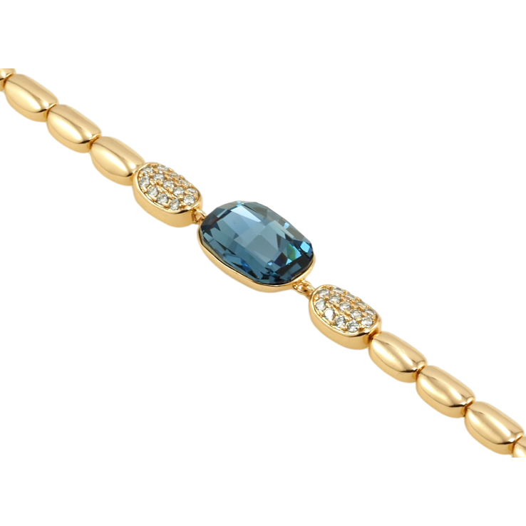 Браслет Xuping цвет 18K с кристаллами Swarovski Кристалл Montana доп. замок на два размера 17.5,19.5см х фото №3