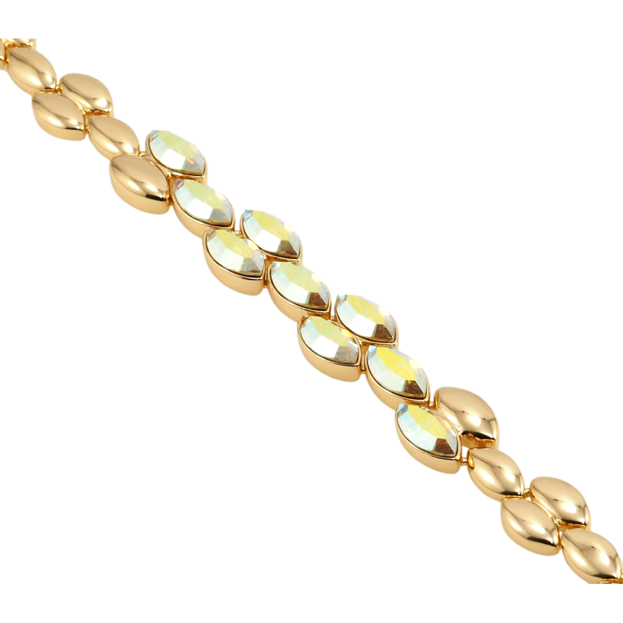 Браслет Xuping колір 18K з кр-ми Swarovski Кристали АВ дод. замок на два розміри 18,20см х 5-11мм фото №1