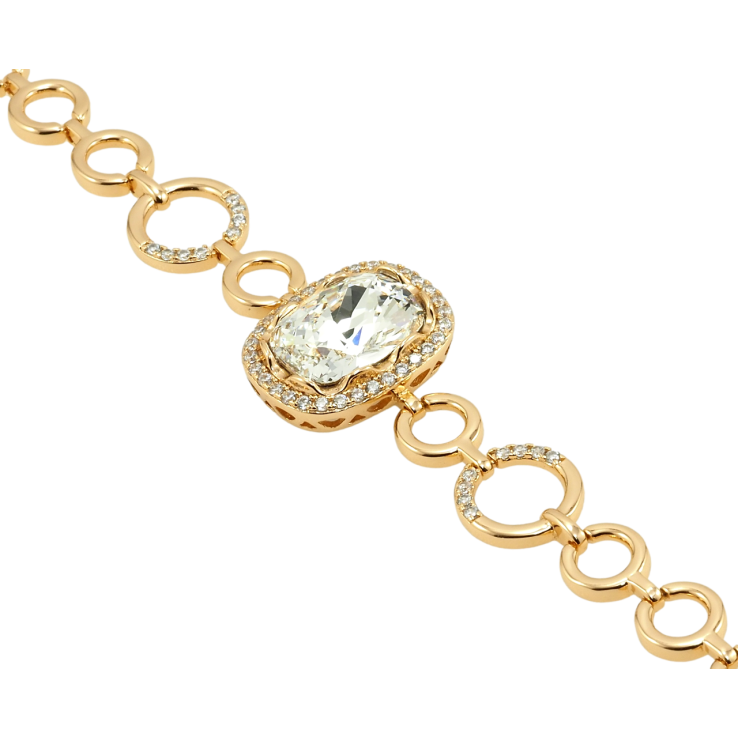 Браслет Xuping цвет 18K с кр-ми Swarovski Кристалл Clear доп. замок на два размера 16,18.5см х 8-11мм фото №5