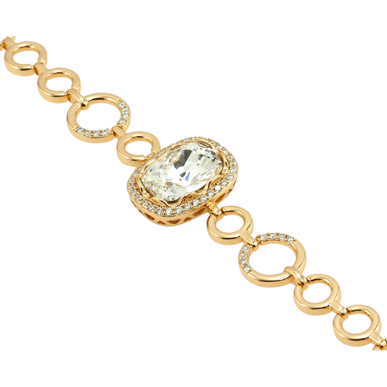 Браслет Xuping колір 18K з кр-ми Swarovski Кристал Clear дод. замок на два розміри 16,18.5см х 8-11мм фото №1