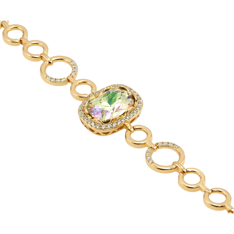 Браслет Xuping цвет 18K с кр-ми Swarovski Кристалл Vitrail Light доп.замок на два размера 16,18.5см х фото №2