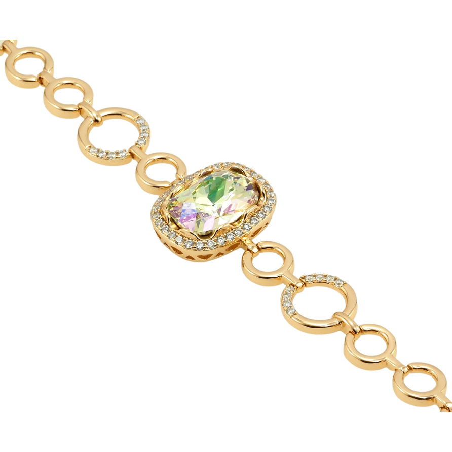 Браслет Xuping цвет 18K с кр-ми Swarovski Кристалл Vitrail Light доп.замок на два размера 16,18.5см х фото №1