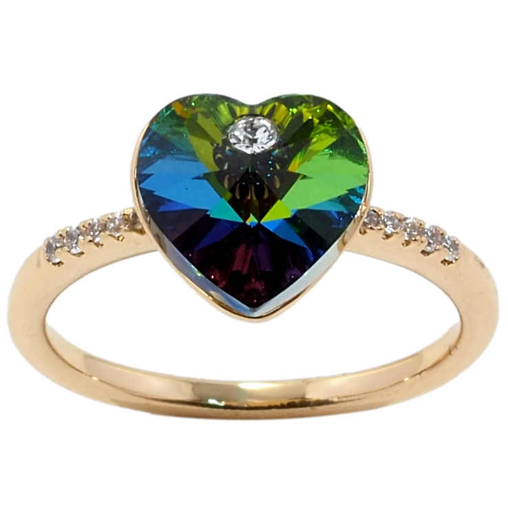 Каблучка Xuping колір 18K з кр-ми Swarovski Кристальне серце Vitrail Medium фото №18 Каблучка Xuping колір 18K з кр-ми Swarovski Кристальне серце Vitrail Medium фото №18